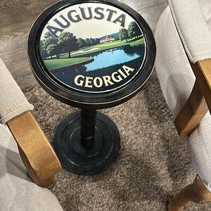Augusta Georgia Round Accent Pedestal Table - Black